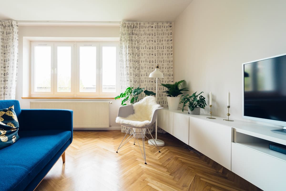 Flush interior doors in a renovated home
